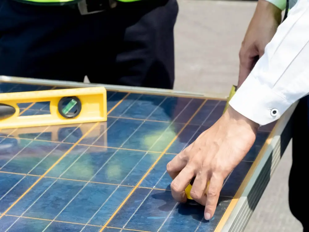 Solar panel cleaning using purified water