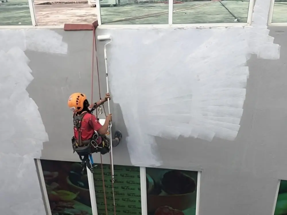 High-rise exterior building painting service